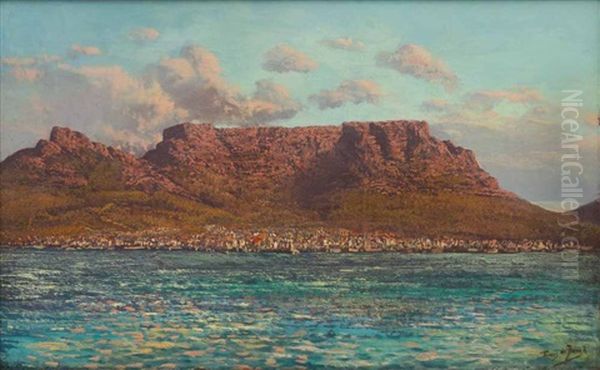 View Of Table Mountain Oil Painting by Tinus de Jongh