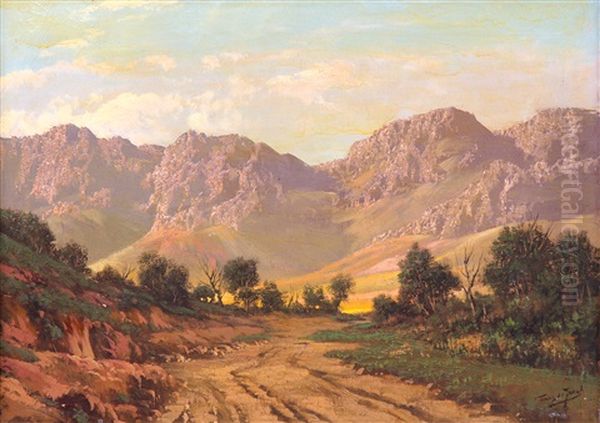 Cederberg Mountains In South Africa Oil Painting by Tinus de Jongh