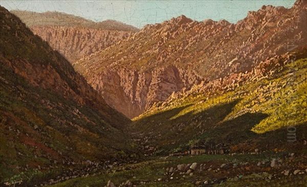 Mountain Gorge Oil Painting by Tinus de Jongh