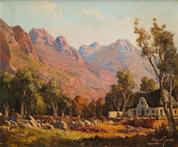 Mountains And House Oil Painting by Tinus de Jongh