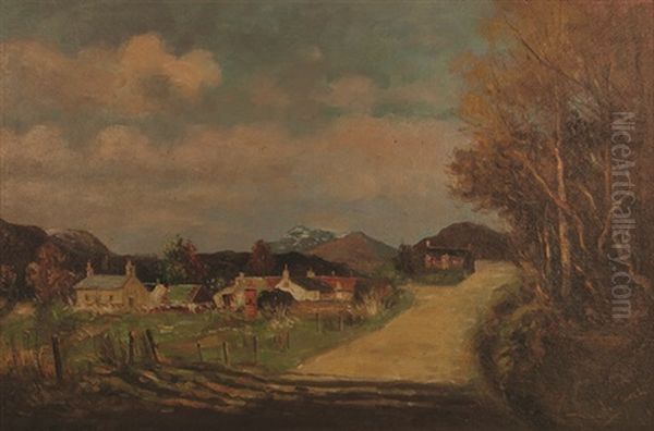 Farm Houses Oil Painting by Tinus de Jongh