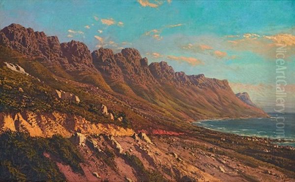 Twelve Apostles From Camps Bay Oil Painting by Tinus de Jongh