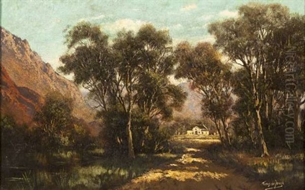 Cottage At The End Of A Path Oil Painting by Tinus de Jongh