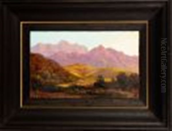 Homestead In A Mountainous Landscape Oil Painting by Tinus de Jongh