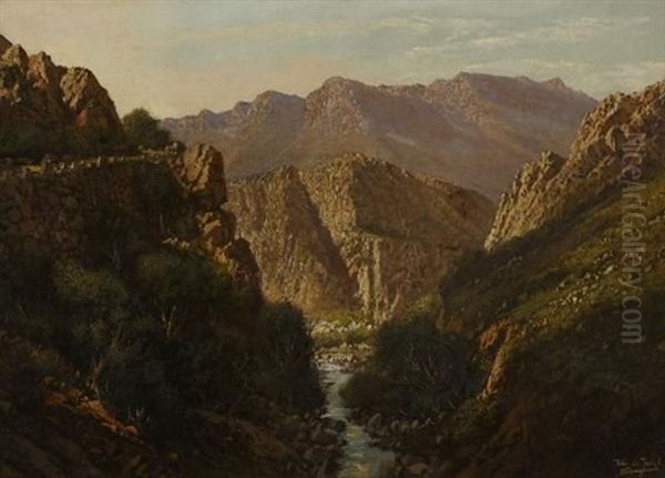 Daybreak In The Mountains Oil Painting by Tinus de Jongh