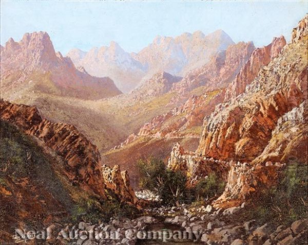 Mountain Scape, South Africa Oil Painting by Tinus de Jongh