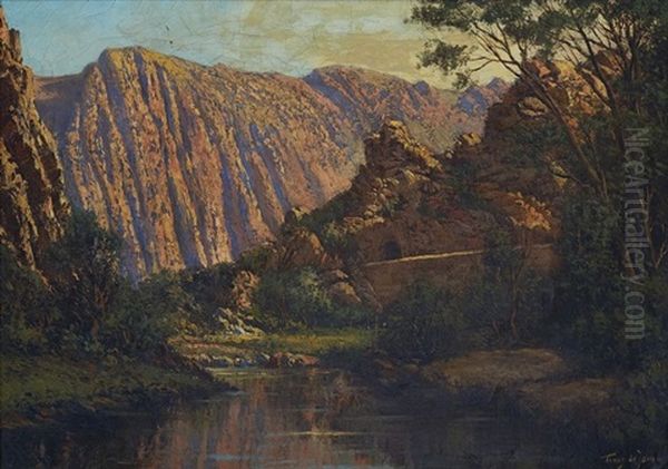 Cogman's Kloof Near Montagu Oil Painting by Tinus de Jongh