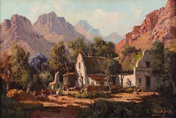 Sheltered Cape Dutch House Oil Painting by Tinus de Jongh