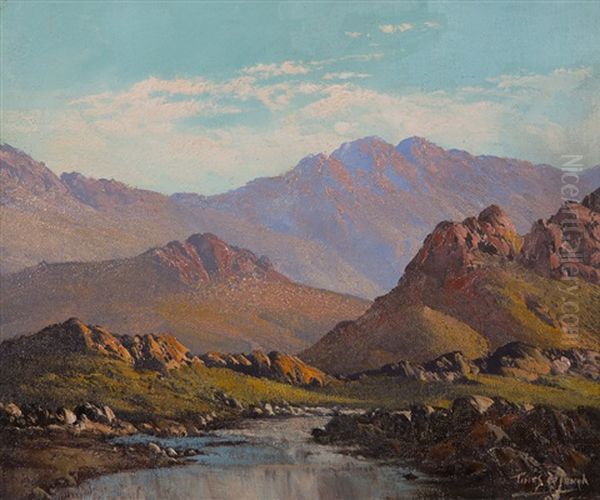 Mountains With River Oil Painting by Tinus de Jongh