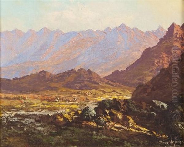 Extensive Landscape Oil Painting by Tinus de Jongh