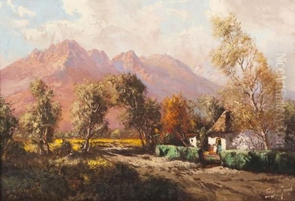 Cottage In An Extensive Landscape Oil Painting by Tinus de Jongh