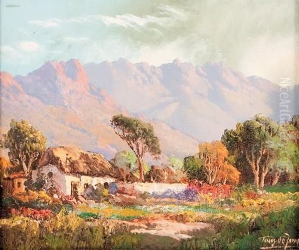 Rural Mountain Dwelling Oil Painting by Tinus de Jongh