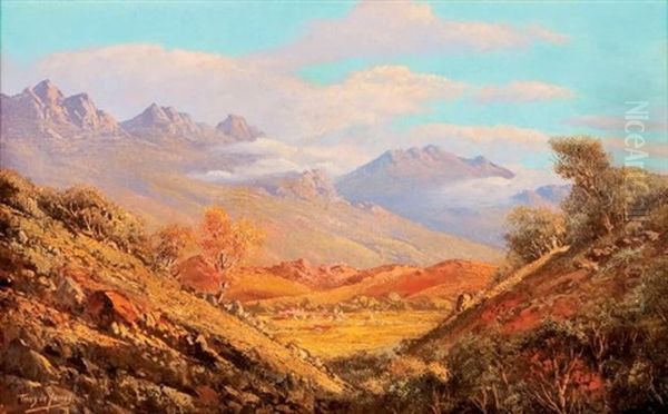 A Cape Valley Oil Painting by Tinus de Jongh