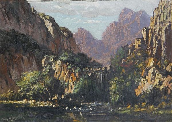 A Cape Landscape Oil Painting by Tinus de Jongh