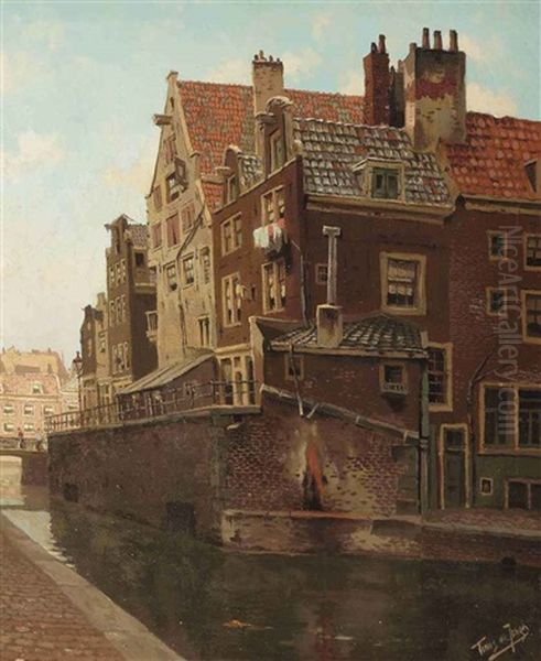 Grimnessesluis, Amsterdam Oil Painting by Tinus de Jongh