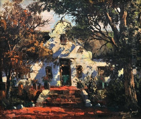 House In Sunlight Oil Painting by Tinus de Jongh