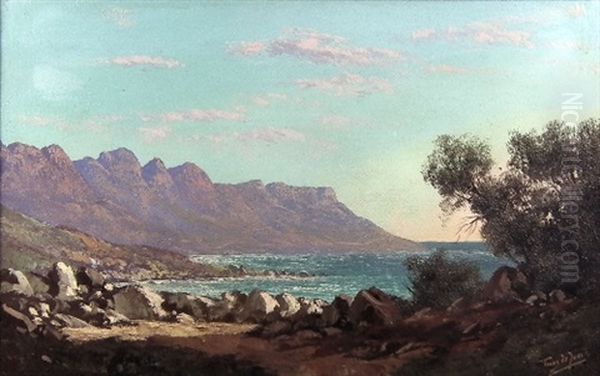 View Of Camps Bay, Capetown, South Africa Oil Painting by Tinus de Jongh