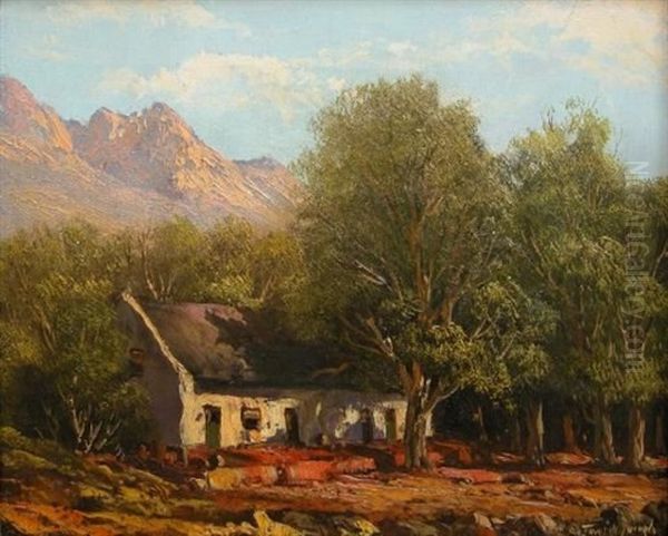 Cottage In The Mountains Oil Painting by Tinus de Jongh