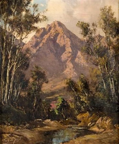 Mountain Stream Oil Painting by Tinus de Jongh