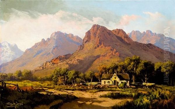 Little Cottage In The Mountains Oil Painting by Tinus de Jongh