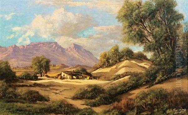 A Small Dwelling Amidst Trees And Dunes Oil Painting by Tinus de Jongh