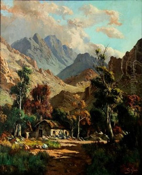 Cottage At Clanwilliam Oil Painting by Tinus de Jongh