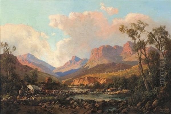 Mont Aux Sources, Natal Oil Painting by Tinus de Jongh