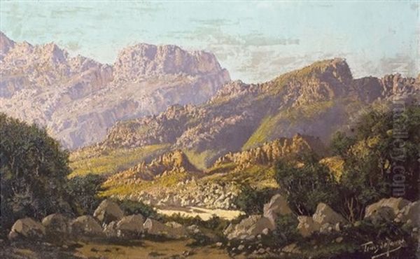 A Cedarberg Landscape Oil Painting by Tinus de Jongh