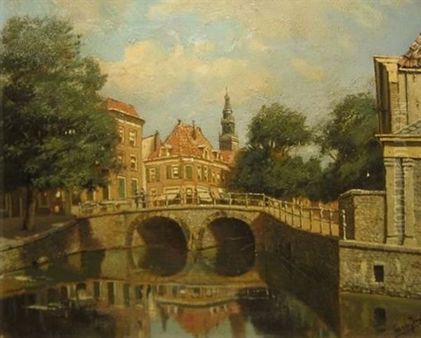 Crossing The Canal Oil Painting by Tinus de Jongh