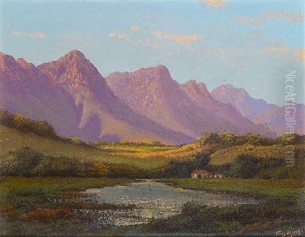 The Purple Mountains Oil Painting by Tinus de Jongh