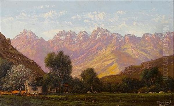 Dawn In The Drakensberg Oil Painting by Tinus de Jongh