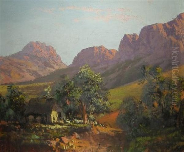 Cottage In The Mountains Oil Painting by Tinus de Jongh