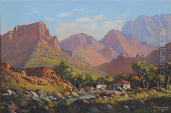 Early Morning In The Mountains Oil Painting by Tinus de Jongh