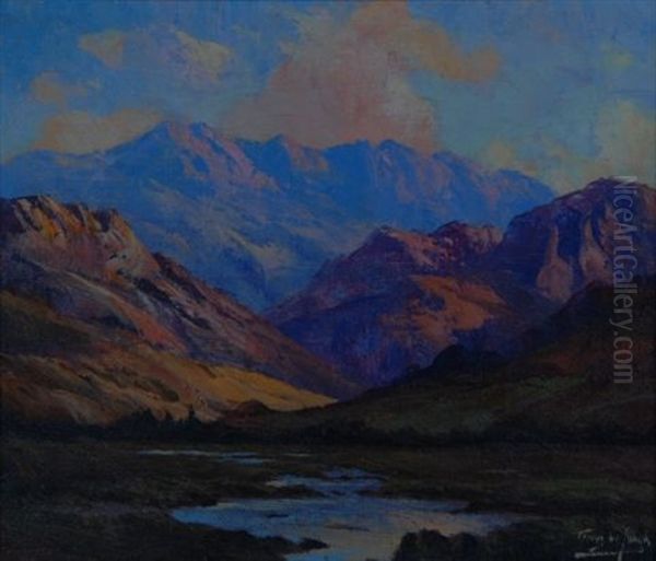 Sunset In The Mountains Oil Painting by Tinus de Jongh