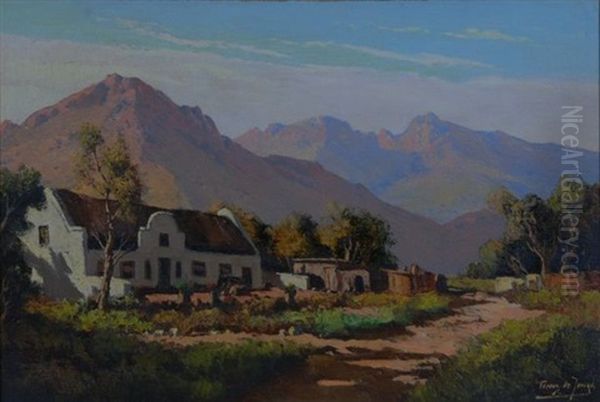 Homestead In The Mountains Oil Painting by Tinus de Jongh