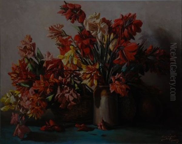 Still Life With Cannas Oil Painting by Tinus de Jongh