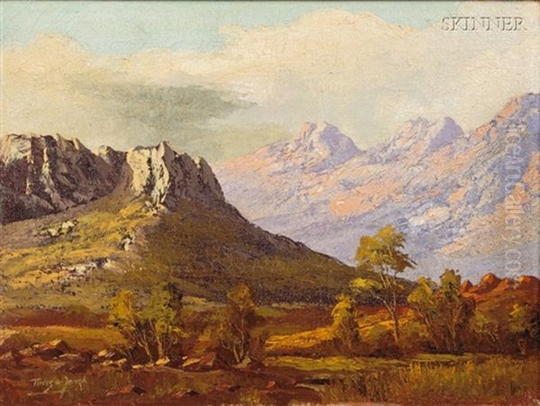 Mountain View Oil Painting by Tinus de Jongh