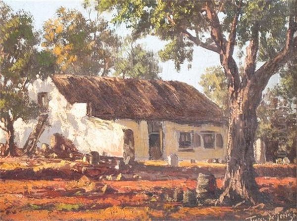 A Cape Cottage Oil Painting by Tinus de Jongh