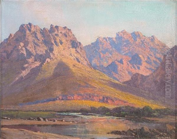 Cape Mountains Oil Painting by Tinus de Jongh