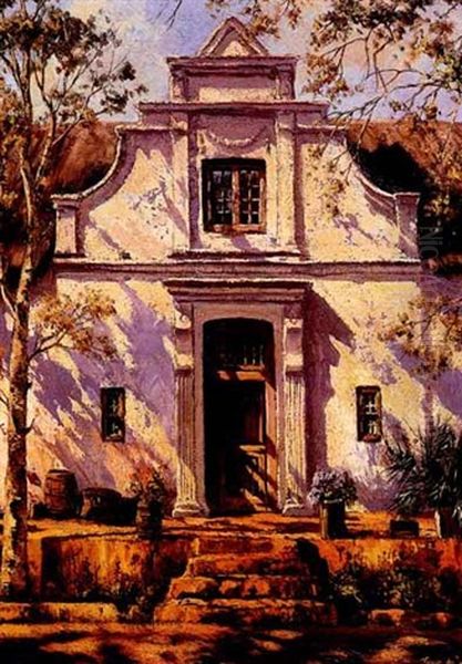 The Entrance To A Cape Dutch House Oil Painting by Tinus de Jongh