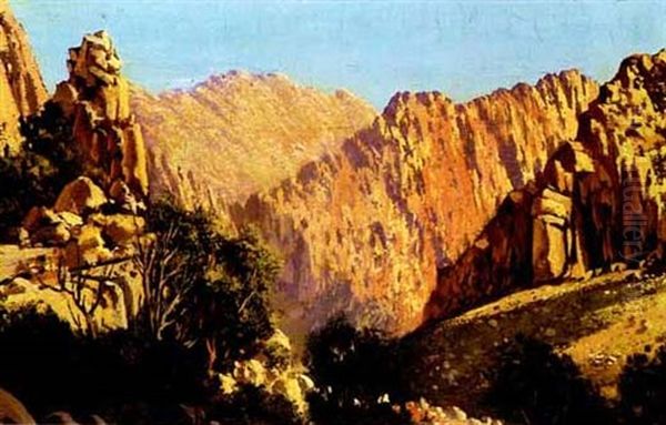 Sunshine And Rocks, Tradouw Pass Oil Painting by Tinus de Jongh