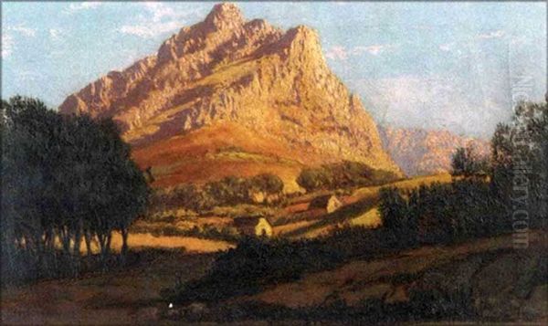 Sunlit Mountain Oil Painting by Tinus de Jongh