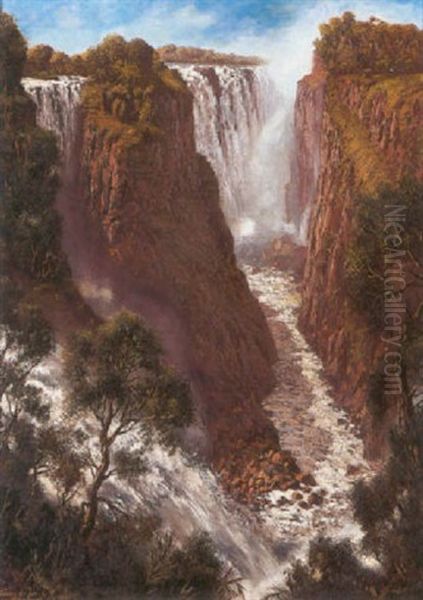 A View Of Victoria Falls Oil Painting by Tinus de Jongh