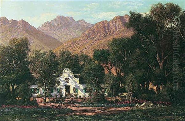 Outshern Falls, Near Capetown, South Africa Oil Painting by Tinus de Jongh