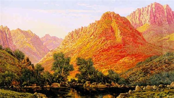 Near The Cango Caves, Oudtshoorn Oil Painting by Tinus de Jongh