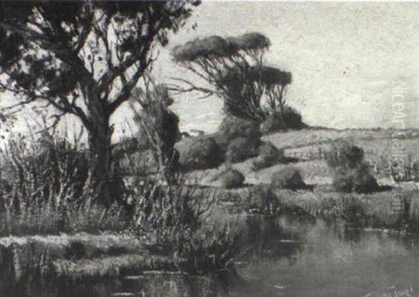 Landscape With Stream Oil Painting by Tinus de Jongh