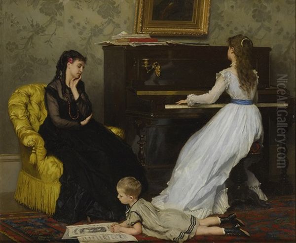 Practicing Oil Painting by Gustave Leonhard de Jonghe