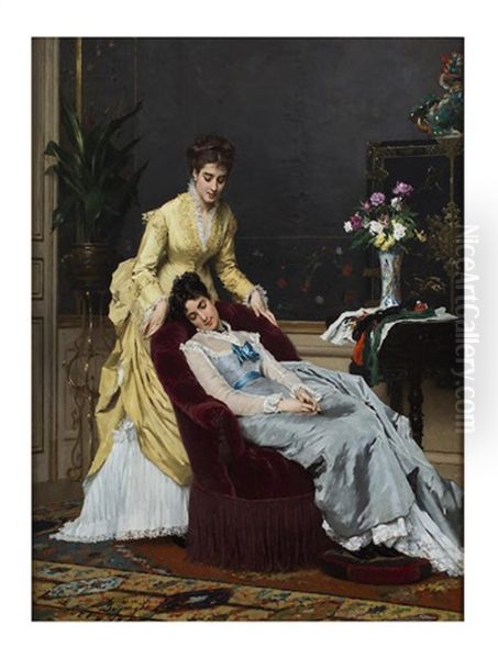 Sweet Dreams Oil Painting by Gustave Leonhard de Jonghe