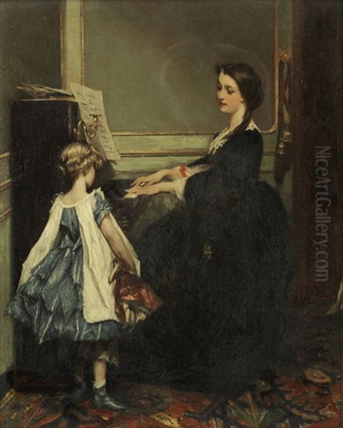 The Recital Oil Painting by Gustave Leonhard de Jonghe