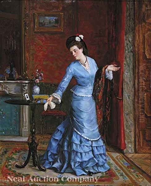 The Blue Gown Oil Painting by Gustave Leonhard de Jonghe